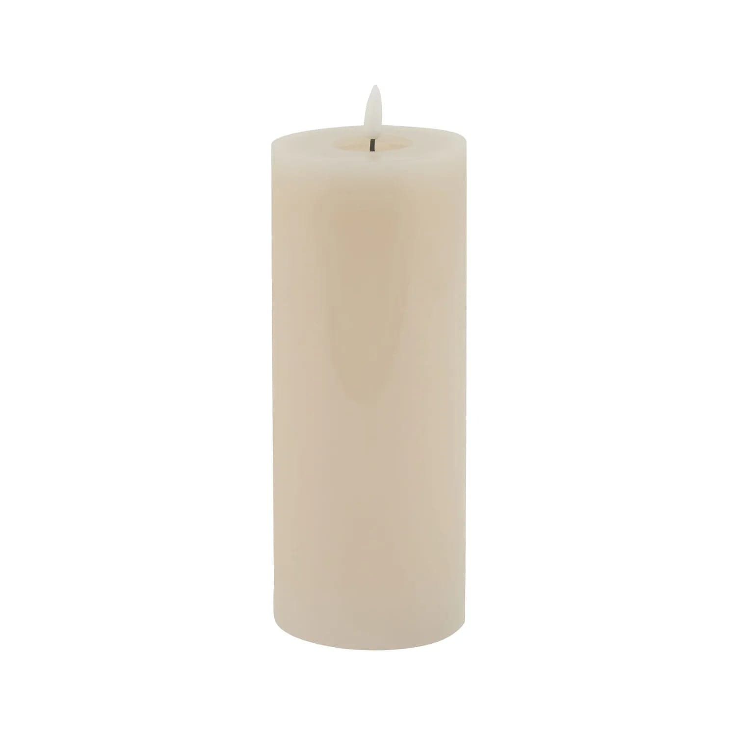 Beige LED Pillar Candle with Flickering Flame 23x9cm
