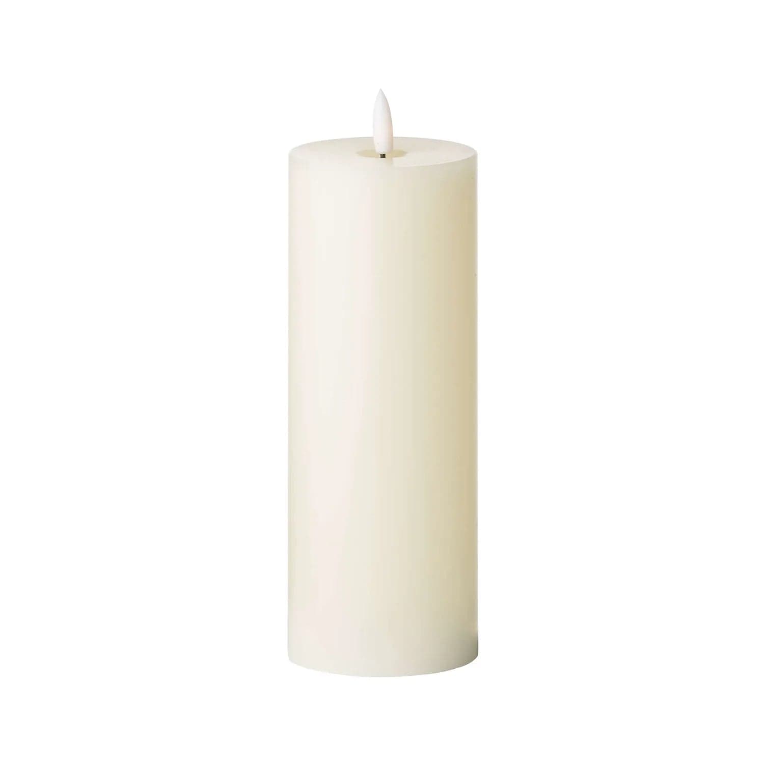 Cream LED Pillar Candle with Flickering Flame 20x7.5cm